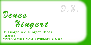 denes wingert business card
